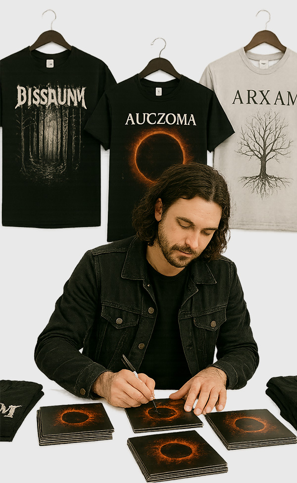 Artista firmando merchandising